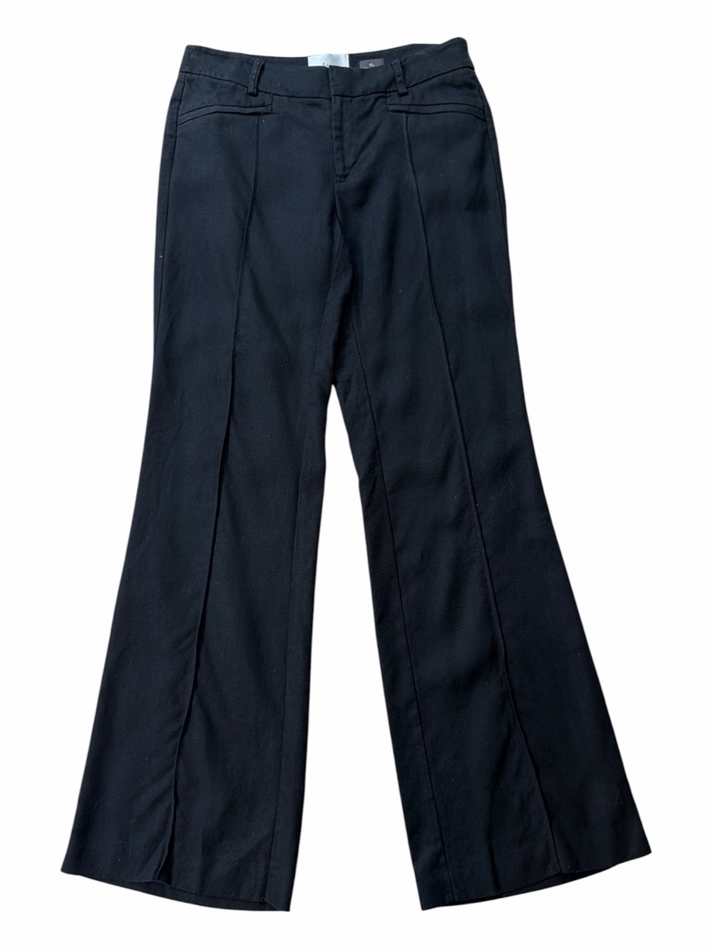 Elevenses Anthropologie Brighton Black Pintuck Tailored Flare Pants